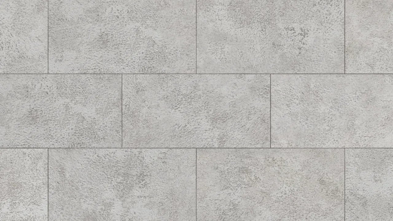 Milky-white tile TB01 Milky Travertine with a fine porous travertine texture and grayish inclusions